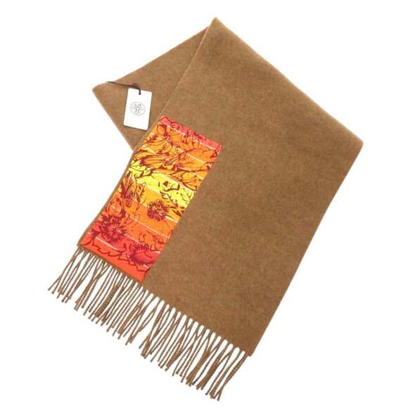 HERMES Authentic Brown Scarf